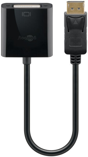 goobay Câble DisplayPort/DVI-D 1.2 Dual-Link nickelé noir (69873)