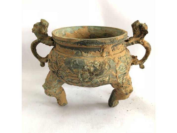 Brûleur d'encens Double Dragon en Bronze, Style de la dynastie Qing Antique, décoration de la maison, Statue d'ornement, parfum de collection Vintage