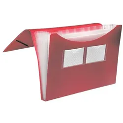 Foldersys Fächermappe - 7 Fächer (stabil) rot, 33.4x23.5x2.8 cm