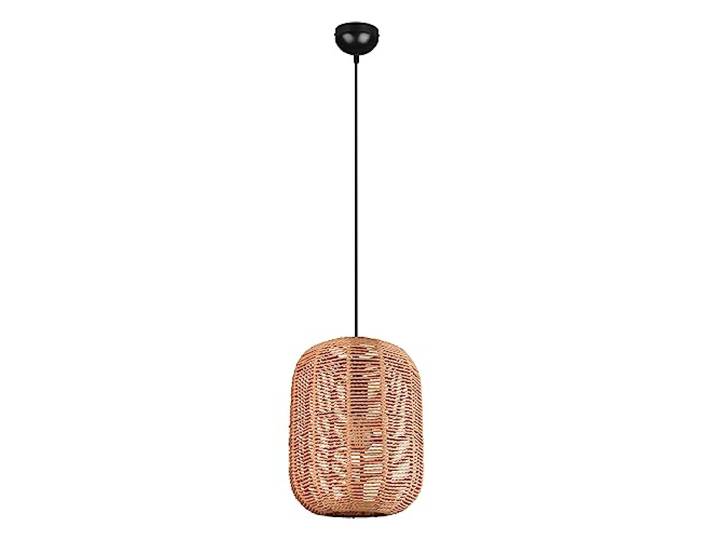 Trio Leuchten Pendelleuchte Runa 303090132, Metall Schwarz matt, Sisal braun, exkl. 1x E27