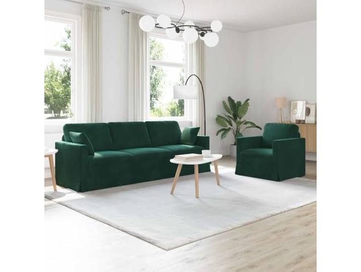 ZQQLVOO Modulares Sofa Set 2 STK Dunkelgrün Samt Schwarzer Metallrahmen, Schaumstoffkissen, Flexibel Umstellbar, Pflegeleicht