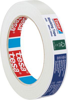 tesa tesakrepp 4325 Standard Abdeckband, 50 m × 19 mm, für glatte Flächen, leicht ablösbar