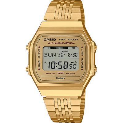 Smartwatch CASIO VINTAGE, gold (gelbgoldfarben, gelbgoldfarben), Smartwatches, Smartwatch, Armbanduhr, Herrenuhr, Damenuhr, Bluetooth,Stoppfunktion,Schrittzähler