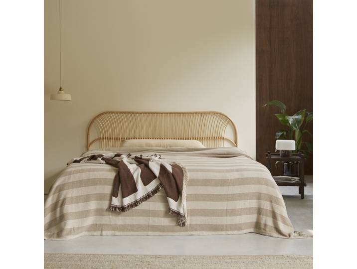 Bett-Kopfteil aus Rattan 200 cm Vintage Rattan - Natur - Rattan