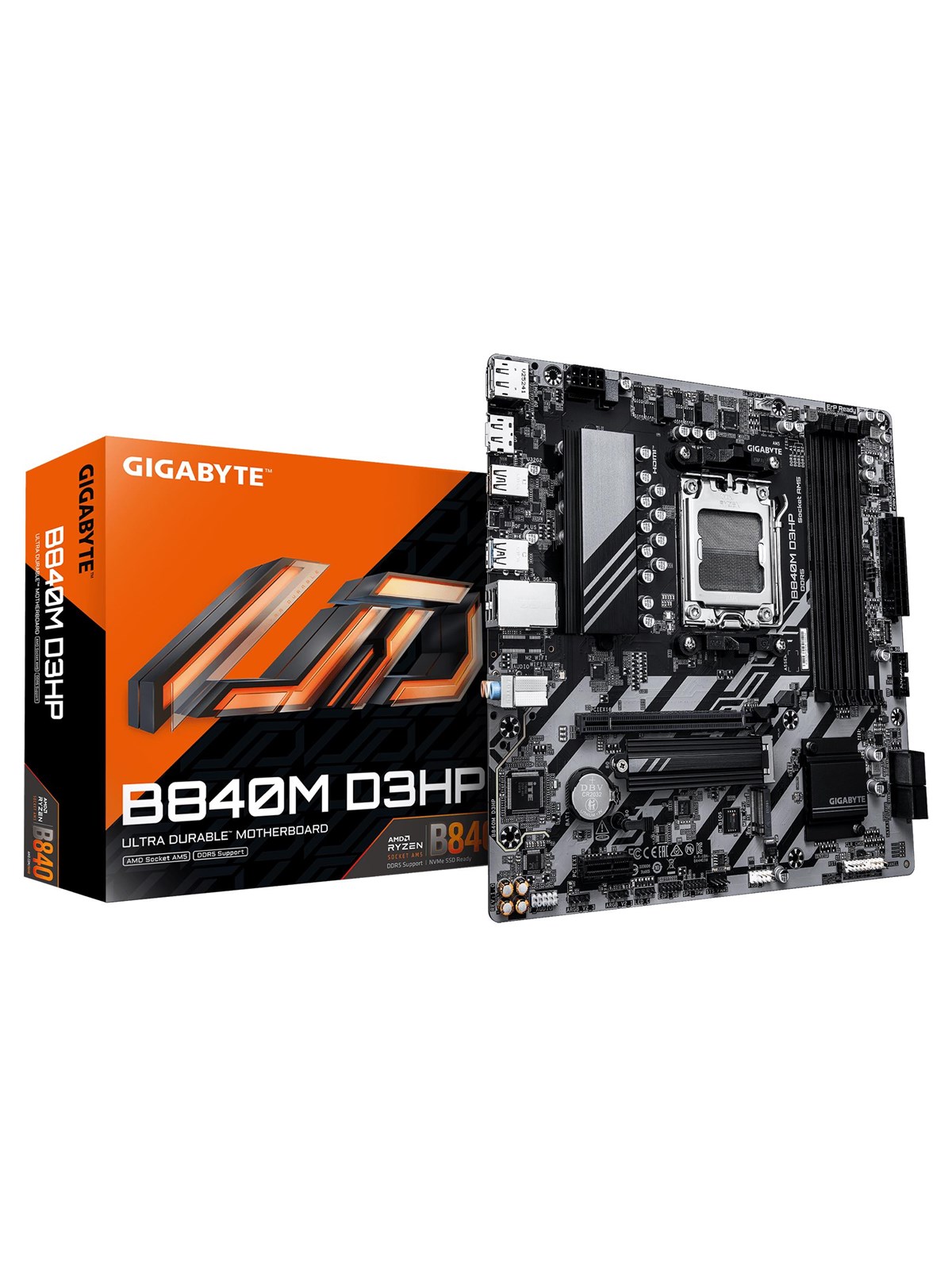 GIGABYTE B840M D3HP Mainboard - AMD B840 - AMD AM5 - DDR5 RAM - Micro-ATX