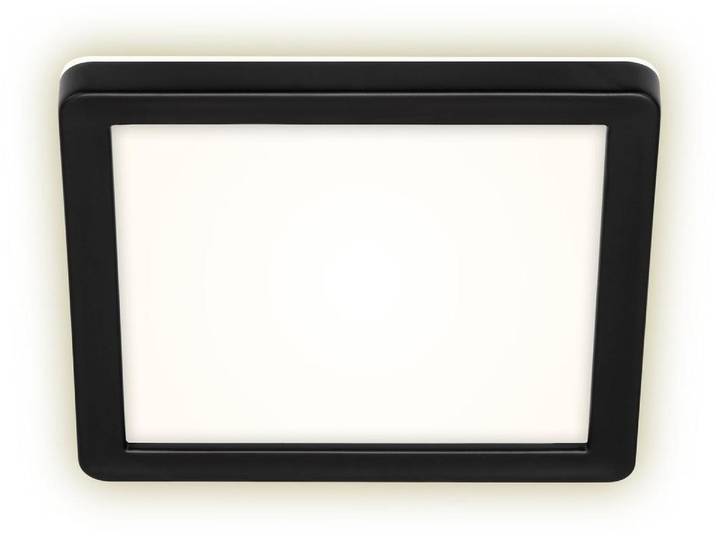 BRILONER FRANKFURT LED Außenwandleuchte, IP44 Spritzwasserschutz, Backlighteffekt, Neutralweißes Licht, schwarz, 19 x 19 x 2,8 cm