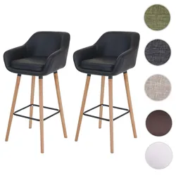 2er-Set Barhocker Malmö T381, Barstuhl Tresenhocker ~ Kunstleder, schwarz