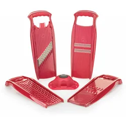 Borner Grater-Set Julienne Slicer, Crincle, Wave-Waffle Cuter, Cheese Grater
