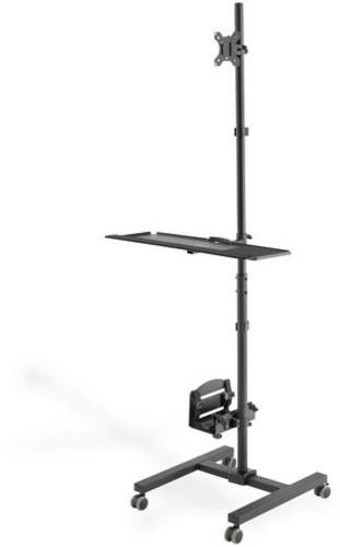 Digitus PC-/Monitor-Rollwagen DA-90374 1 Display(s) 43,2 cm (17 ) - 81,3 cm (32 ) Schwarz Höhenverstellbar, Tastaturablage, Neigbar, Rotierbar