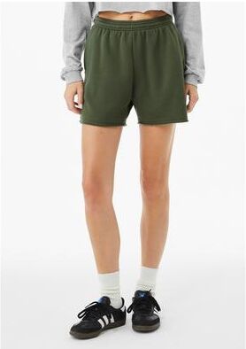 Bella + Canvas BC3787 Women's Cutoff Fleece Shorts in Military Green size 2XL 3787