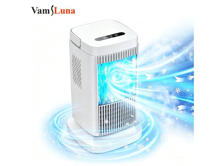 Ventilateur Rafraîchisseur d'Air Portable à Semi-conducteurs, Mini Climatiseur Personnel avec Refroidissement, Ventilateur de Bureau pour Maison, Bureau, Voyage, USB