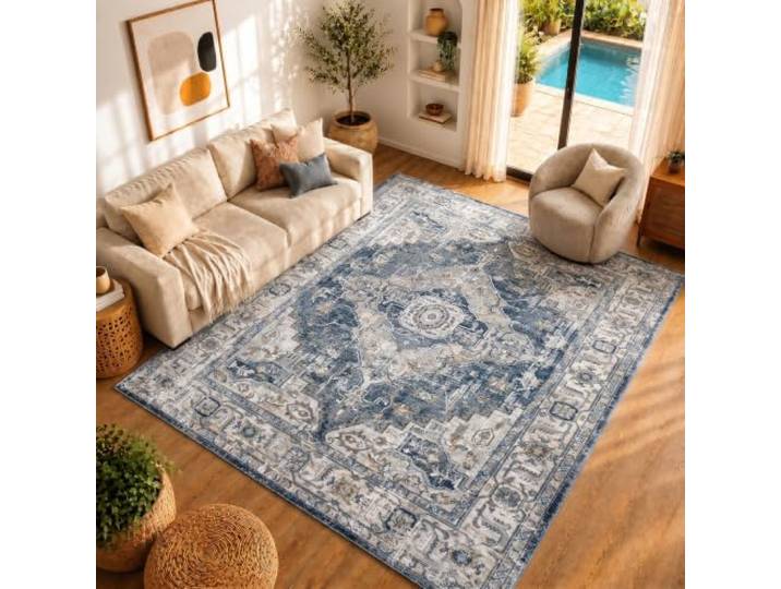 Artistic Weavers Dara Tapis texturé Vintage Bleu foncé 1\,5 x 2\,1 m