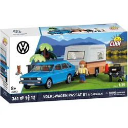 Cobi Volkswagen Passat B1 Blau & Caravan - Massstab 1:35