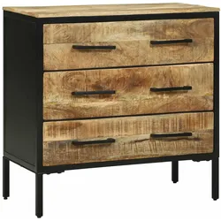 vidaXL, Kommode + Sideboard, Raburus (3 Schubladen) (35 x 70 x 70 cm)