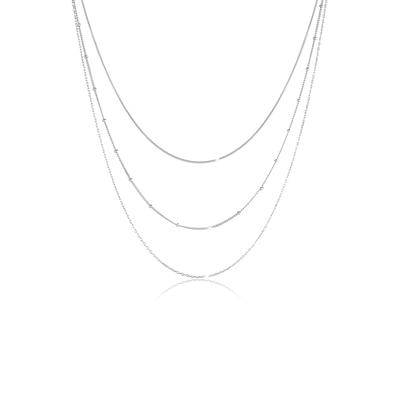 Silberkette ELLI "Halskette 3-reihige Schlangen Kugel Basic Design 925 Silber" Gr. 45, silber, Halsketten, Damen, Silber 925 (Sterlingsilber), Silberkette