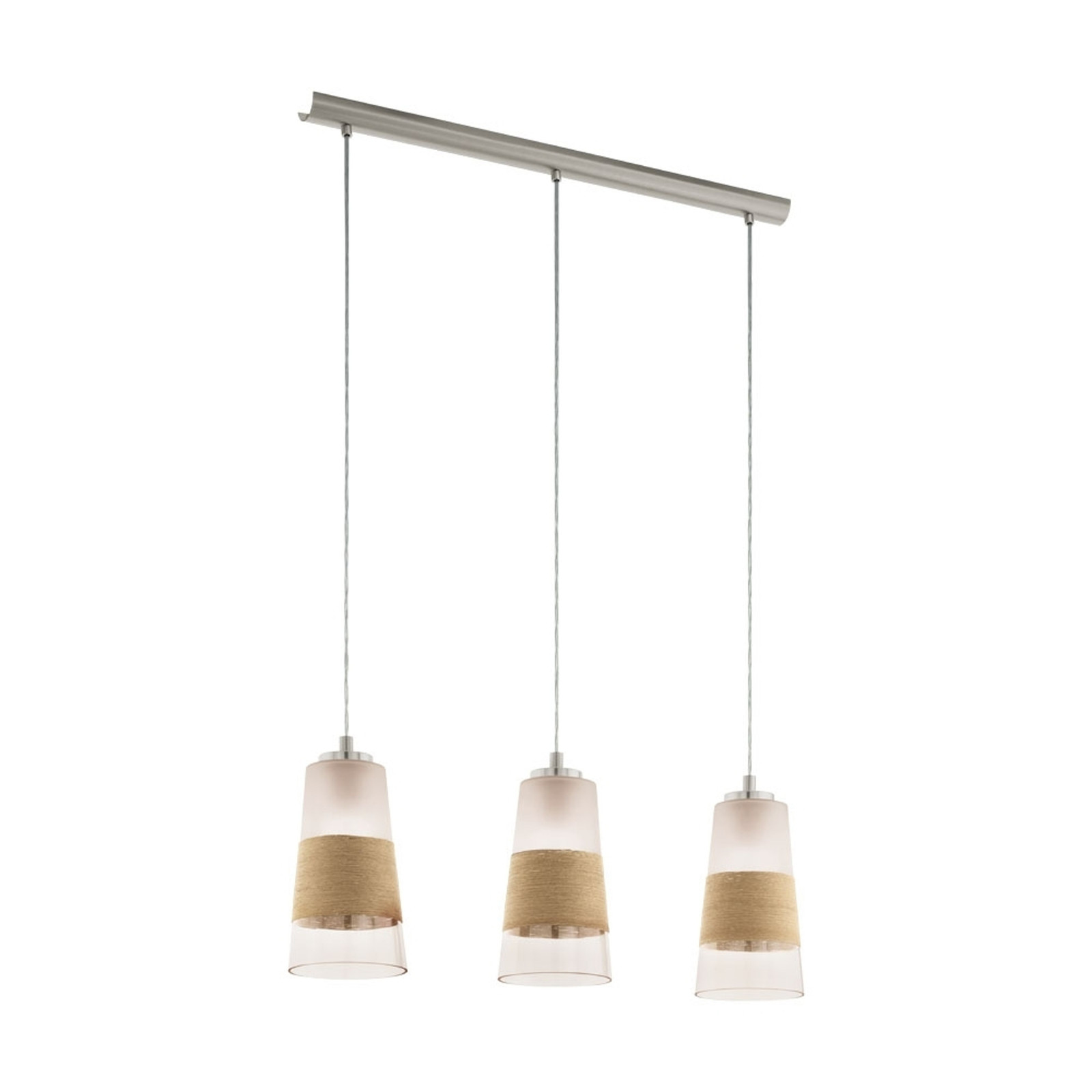 Eglo Burnham Pendellampen Zilver, Wit, Beige en Transparant Glas