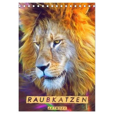 Raubkatzen - Artwork (Tischkalender 2027 DIN A5 hoch), CALVENDO Monatskalender