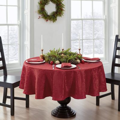 Threadmade Prahl Jacquard Poinsettia Tablecloth