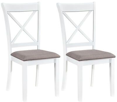 Costway Dining Chairs Set of 2 Rubber Wood Dining Room Chairs with Comfortable Backrest and Padded Seat-White