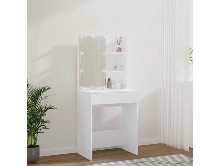 BEL ACHAT*Coiffeuse avec LED - bureau de maquillage - Pour femmes/filles - blanc 60x40x140 cm Promo979130