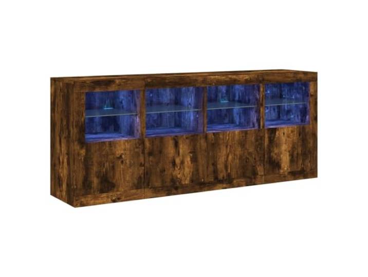 vidaXL Sideboard mit LED-Leuchten Räuchereiche 163x37x67 cm