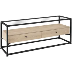 tectake Lowboard Maidenhead 121,5x41,5x50,5cm  Industrial Holz Hell, Eiche Sonoma