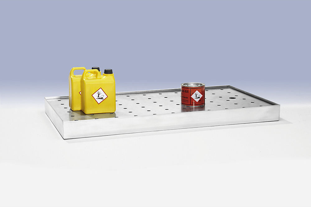 Lochblechabdeckung zu Wannenboden, BxT 1000 x 500 mm, für Schiebetürenschrank XL eurokraft pro