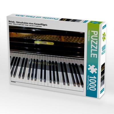 CALVENDO Puzzle Melody - Nahaufnahme eines Konzertflügels | 1000 Teile Lege-Größe 64x48cm Foto-Puzzle für glückliche Stunden