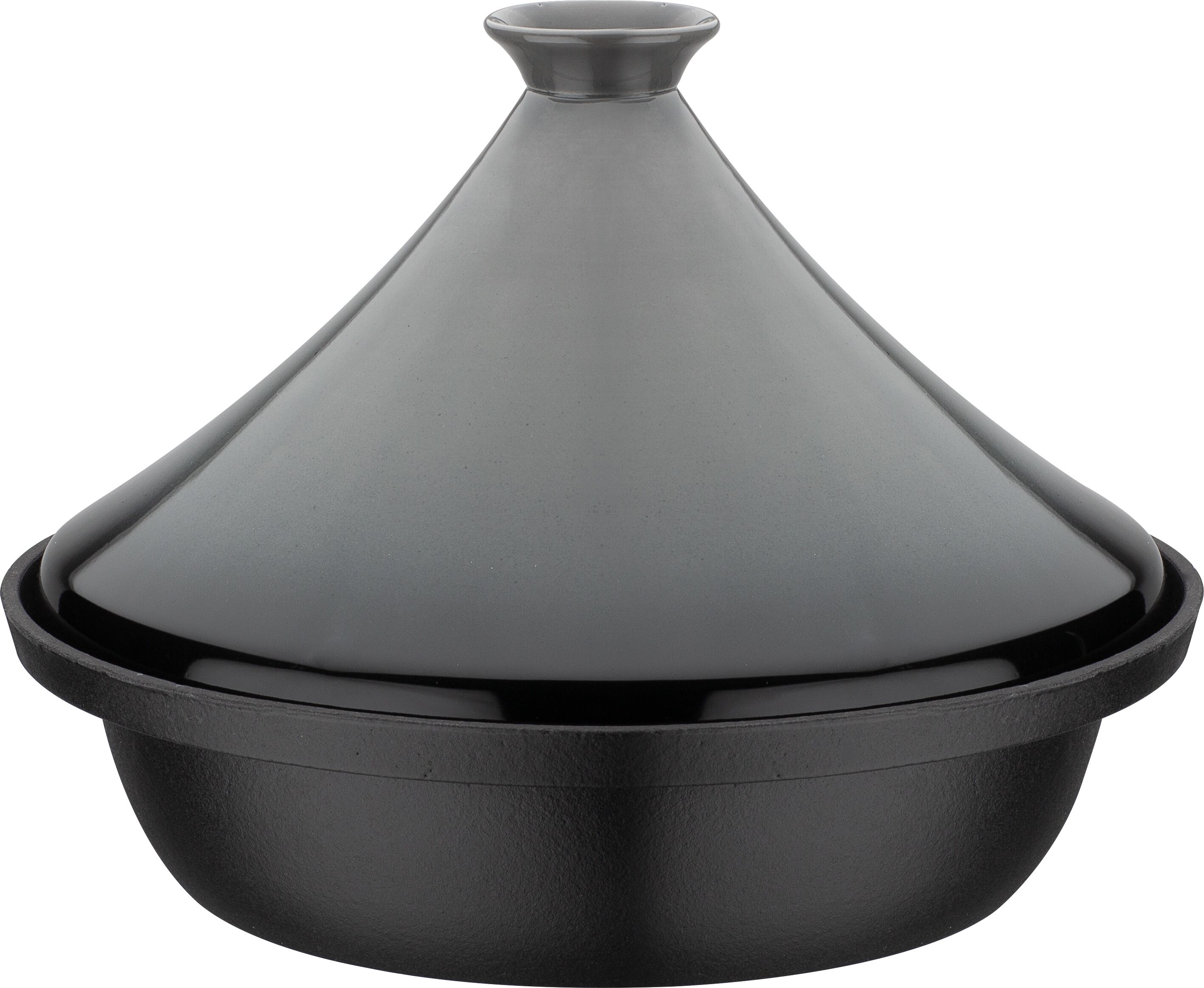 Schmortopf GSW "Shadow", grau, H:22cm Ø:30cm, Töpfe, Orientalische Tajine aus Gusseisen für die schonende Zubereitung