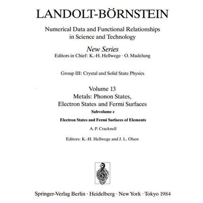 Electron States and Fermi Surfaces of Elements / Elektronenzustände und Fermiflächen von Elementen, Gebundene Ausgabe von A. P. Cracknell, Springer