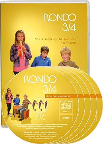 Rondo. Musiklehrgang für die Grundschule - Neubearbeitung / RONDO 3/4 - Lieder und Musikstücke - Neuausgabe: 5 Audio-CDs, 1 DVD mit Tänzen - Preis vom 09.10.2026 07:28:09 h