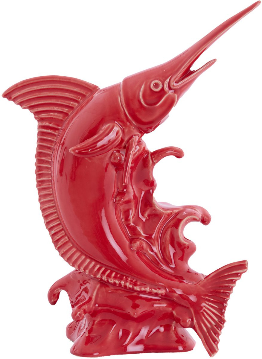 Light & Living Ornament SWORDFISH Rood B/D/H: 33 x 16,5 x 43,5 cm