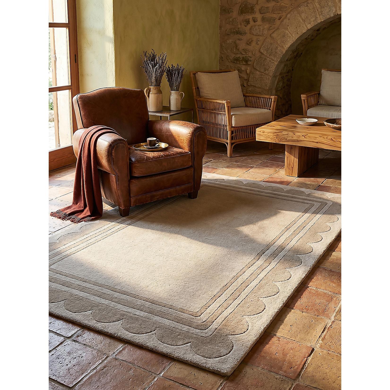 Wollteppich geometrisch Beige 160 x 230 cm - WENSUM Kadima Design
