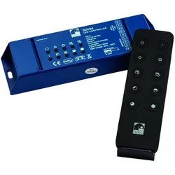 Rutec Projekt LED Funk-Controller, IP20, 12V/24V, 240W/480W, mit Fernbedienung + Wandhalter, 30 Meter, 1-farbig, 2 Szenen RUP-PHZ494