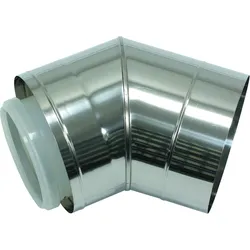 Bogen 45 Grad DN 225/160 Edelstahl für Abgassystem Fassade DN 160