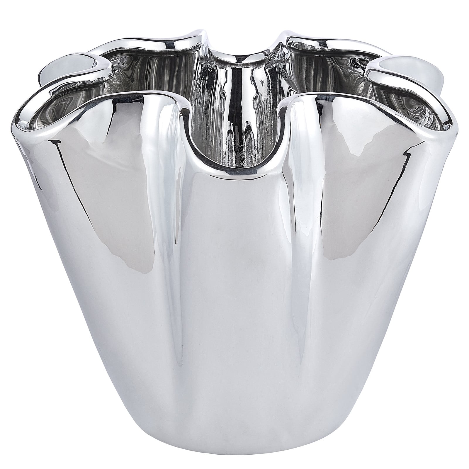 home24 Vaas zilver, B/D/H: 24 x 27 x 30 cm