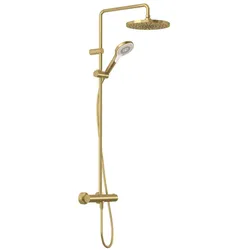 KLUDI-DIVE Dive X 3S Thermostat Dual Shower System Brushed gold PVD 69067N0-00