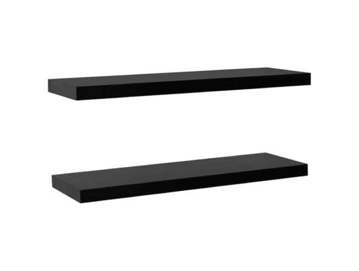MABCQRTY Schweberegale 2er Set Schwarz 120x20 cm Wandboard aus MDF Elegante Hängeregale für Wohnzimmer und Schlafzimmer, unsichtbare Montage, ideal für Bücher und Deko