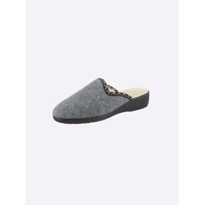 Pantoffel CLASSIC, Damen, Gr. 40, Textil, grau, Schuhe
