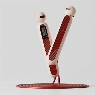 Healfit Counter Gym Fitness Cordless Electronic Skipping Rope Speed Counter, Anti Slip Smart Skipping Rope With LCD Screen red