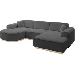 WOHNLANDSCHAFT ARRIO-U1 303x171x83 cm Platinfarben