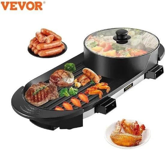 Collox Elektrische Grillpan Gourmet Hotpot met Antiaanbaklaag