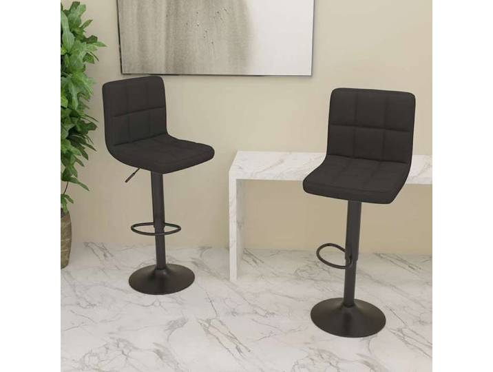 Tabourets cuisine - Chaises de bar - lot de 2 - noir tissu @418