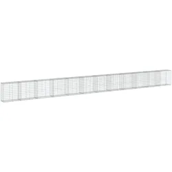 vidaXL Gabione mit Deckel 1200x50x100 cm Verzinktes Eisen