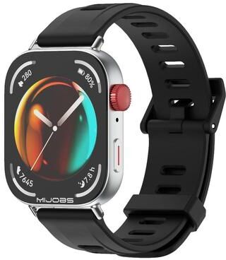 Everyday Crate MIJOBS Huawei Watch Fit 3 Silicone Watch Band Adjustable Soft Replacement Strap black Silver