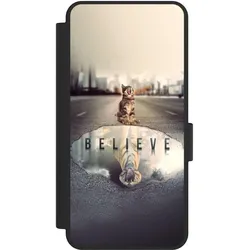 Nivocase Klapphülle für Samsung Galaxy S25 Edge Handyhülle aus Kunst Leder NIVOflip schwarz Motivation (Samsung Galaxy S25 Edge), Smartphone Hülle, Schwarz