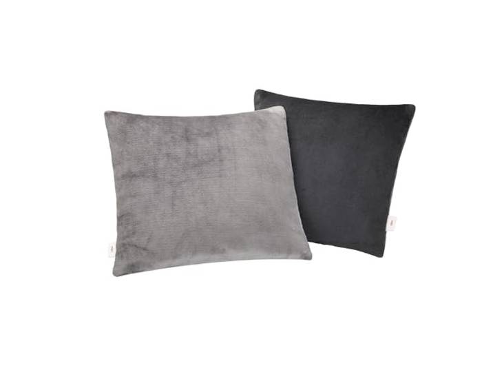 s.Oliver Doublesoft Kissenbezug 50x50 cm - super kuschelig & weich, Polyesterflausch 2 Stück dunkelgrau