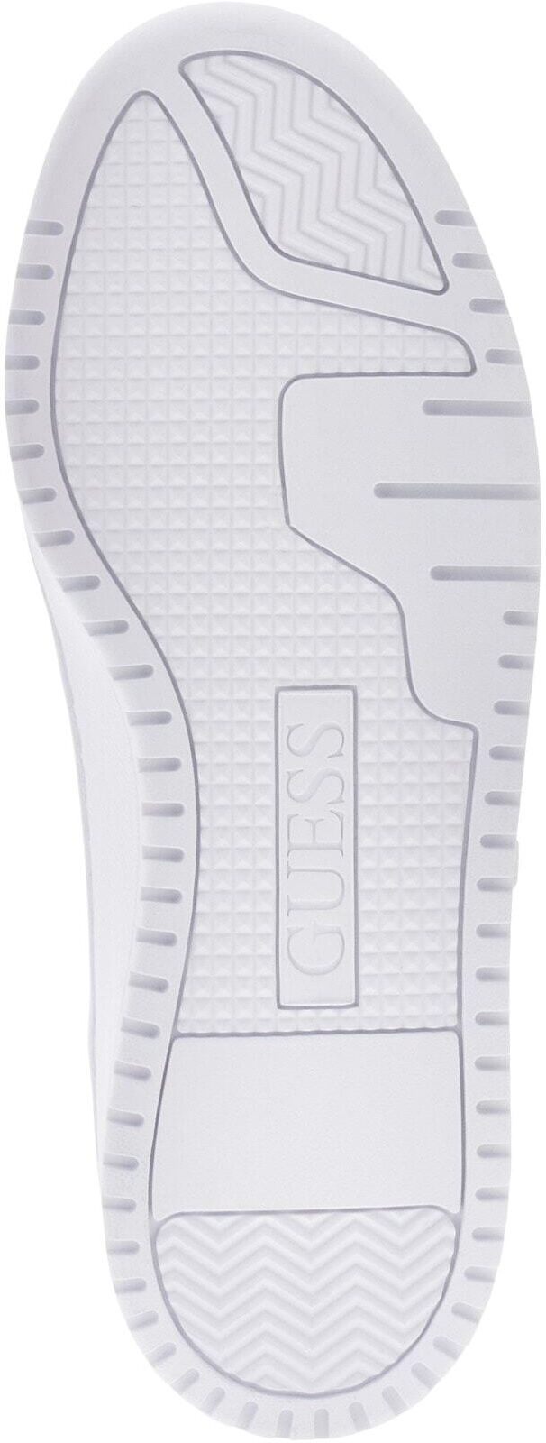Plateausneaker GUESS "MAGGNET", Damen, Gr. 38, Textil, weiß, Lederimitat, Schuhe Plateausneaker, Freizeitschuh, Halbschuh, Schnürschuh mit edlen Schmuckakzenten weiß 38, Textil