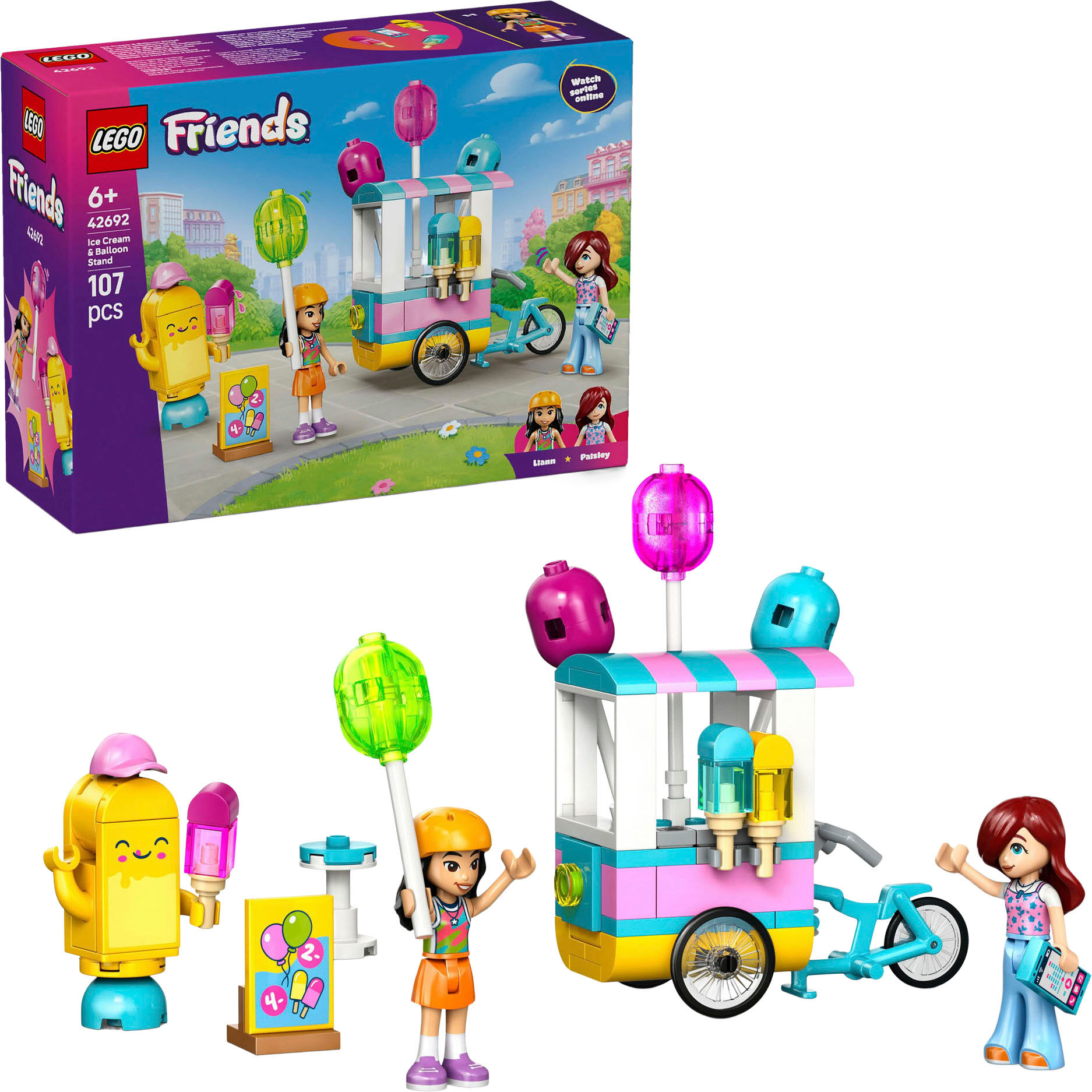 Konstruktionsspielsteine LEGO "Eis- und Luftballonstand (42692), LEGO Friends", bunt, Spielbausteine, Kinder, Kunststoff, Konstruktionsspielsteine, Made in Europe