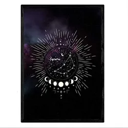 POSTER Sternzeichen Steinbock A3 Schwarzer Rahmen